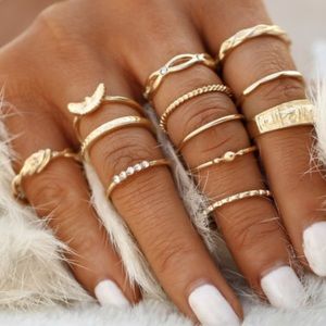 JUST IN! Set of Gold Plated Midi rings